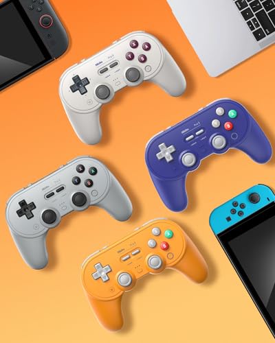 8Bitdo Pro 3 Bluetooth Controller (Yellow) - TMR Joysticks | For Switch/Switch 2, Windows/Apple/Android, Swappable ABXY Buttons, Pro Back Buttons, Hall Effect Triggers, Charging Dock - color: Yellow, size: Pro 3