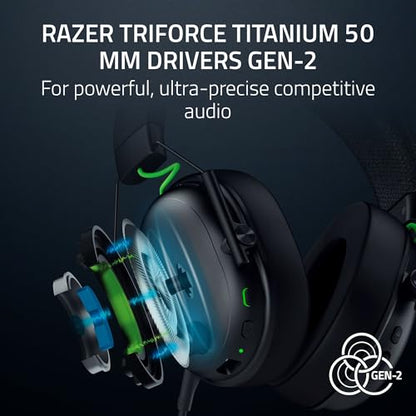 Razer BlackShark V3 Wireless Xbox Gaming Headset, 50mm Drivers, Black | Super Wideband Mic, 2.4 GHz, Bluetooth, USB, Works with PC, Mac, PS5, Nintendo Switch, Smartphone, 70 Hr Battery - color: Black, style: Xbox
