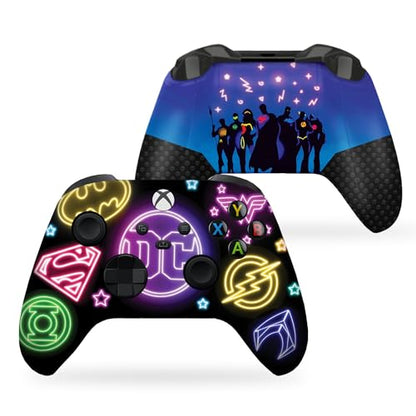 DreamController DC Comiic NEON Custom X-box Controller Wireless compatible with X-box One/Series X/S Proudly Customized in USA I Permanent HYDRODIP Print(NOT JUST A SKIN)(MODDED) - color: Dc Comiic Neon, size: Modded - Front & Back Print