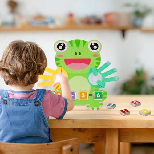 Preschool Learning Toys for Toddlers 3-5, Wooden Finger Counting Toys | finger counting number blocks for kids, math manipulatives toys, preschool educational math toy for boys girls