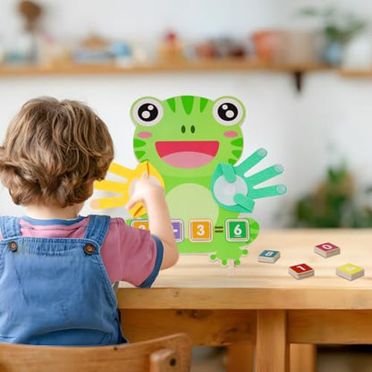 Preschool Learning Toys for Toddlers 3-5, Wooden Finger Counting Toys | finger counting number blocks for kids, math manipulatives toys, preschool educational math toy for boys girls