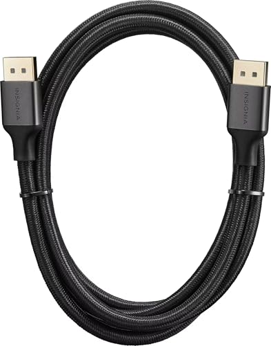 INSIGNIA Universal Video & Audio Cables and Adapters – HDMI, DisplayPort, USB-C, Mini HDMI, Mini DisplayPort & RCA Converter, 4K/8K High-Speed Options for TV (DisplayPort Cable, 6 ft) - size: 6 ft, style: DisplayPort Cable