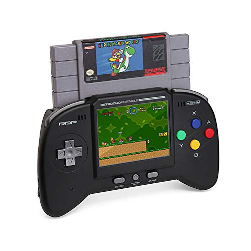 Retro-Bit RDP 2 in 1 Portable Handheld Console System - for NES and SNES Games - Black