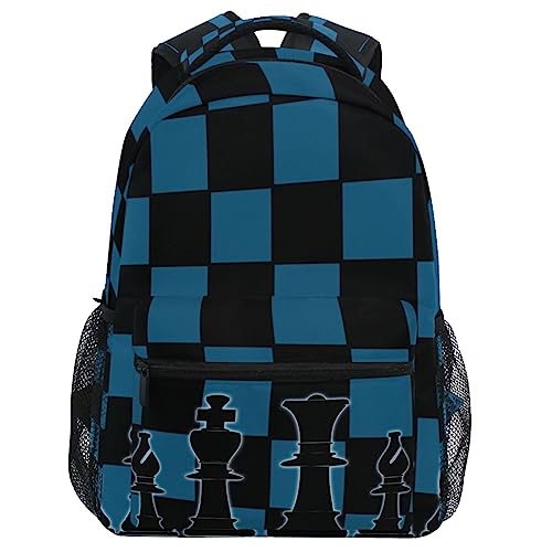 Black Blue Chess Board Backpack Bookbag Daypack Travel Hiking Camping School Laptop Bag - color: Multi Pattern 9