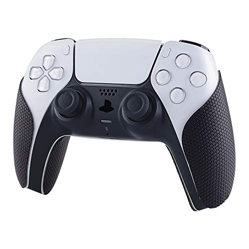 eXtremeRate PlayVital Anti-Skid Sweat-Absorbent Controller Grip for ps5, Professional Textured Soft Rubber Pads Handle Grips for ps5 Controller - color: Black