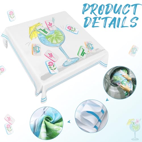 Hahafelt Mahjong Table Cloth for Card Table Washable Mahjong Cocktail Tablecloth 55 x 55 Inch Square Party Tablecloth Gift Game Cover for Party Restaurant Indoor and Outdoor Dining Various Gatherings