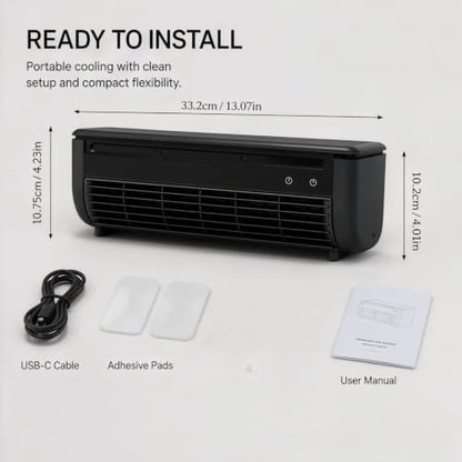 Wireless Charging Air Conditioner Fan, 2026 Upgrade Portable Wall Air Conditioner Cooling Mist Fan, Easy Install & No Drilling Wall Mounted Fans,10s Instant Cooling, for Kitchen & Bedroom (Grey) - color: Gray