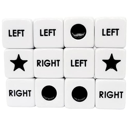 Ahoper Right Left Center Dice Only 12 Dices Prime Dice Game（ six sided ，16mm Standard Size, Easy to Grip）