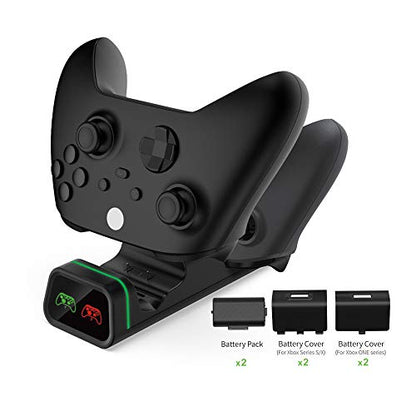 Controller Charging Station for Xbox One, Controller Charger with 2 x 800mAh Rechargeable Battery Packs Compatible for Xbox One/One X/One S/Elite Wireless Controllers…