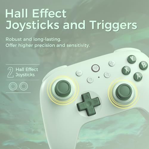 AKNES 8Bitdo Ultimate 2C Wireless 2.4G Controller for Windows PC and Android, Gamepad with Hall Effect Joysticks and Hall Triggers, 1000Hz Polling Rate, Remappable L4/R4 Bumpers - Green | Gamepad with Hall Effect Joysticks and Hall Triggers, 1000Hz Pollin