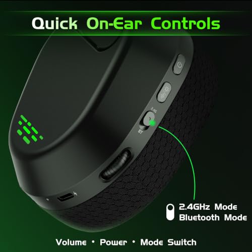 Gvyugke Wireless Gaming Headset for Xbox Series X/S, Xbox One, PS5, PC, Bluetooth 6.0 Gaming Headphones with Flip-to-Mute Noise-Canceling Mic, 70-Hour Playtime, Foldable, 3D Surround Sound - Black - color: Black