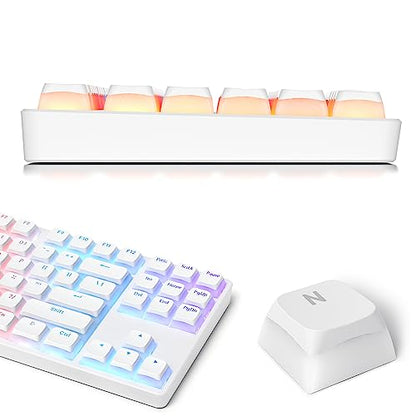 Pudding Keycaps PBT Double Shot Keycaps Gaming Keycap XDA Profile for US/ISO Layout 60% 65% 75% Mechanical Keyboard(White) - color: White pudding