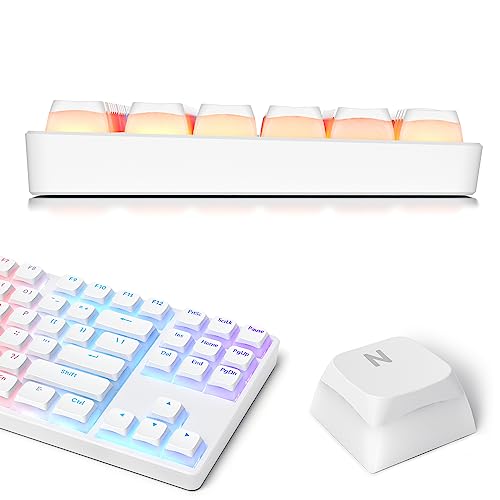 Pudding Keycaps PBT Double Shot Keycaps Gaming Keycap XDA Profile for US/ISO Layout 60% 65% 75% Mechanical Keyboard(White) - color: White pudding