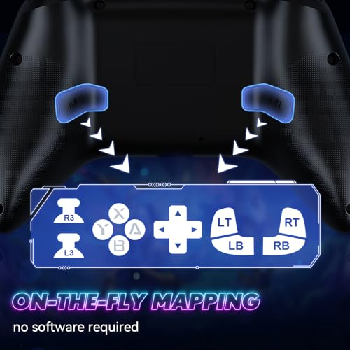 Dinosoo RGB Wireless Controller with Turbo & Macro, 6-Axis Gyro, Dual Vibration, Screenshot Button – Compatible with Nintendo Switch 2 / Switch 1 / Lite/OLED, PC - 2-Pack - color: Black