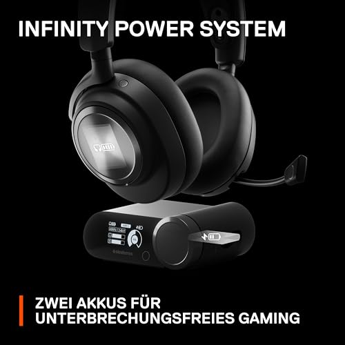 SteelSeries Arctis Nova Pro Wireless Multi-System Gaming Headset - Premium Hi-Fi Drivers - Active Noise Cancellation - Infinity Power System - Stealth Retractable Mic - PC, PS5/PS4, Switch, Mobile - color: Black, style: PC