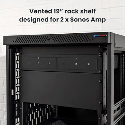 Penn Elcom Custom Media Rack Shelves Compatible with 2 x Sonos Amp Units - size: 2 x Sonos Amp Units