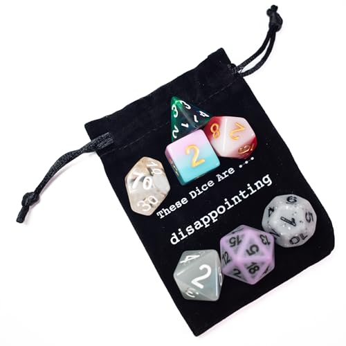 These Dice are Disappointing | Sir GameAlot Set of 7 Random Unremarkable Polyhedral Resin Dice | Dungeons and Dragons (D&D) and Other Role Playing Games (RPG)