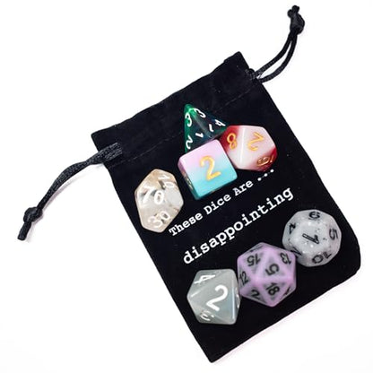 These Dice are Disappointing | Sir GameAlot Set of 7 Random Unremarkable Polyhedral Resin Dice | Dungeons and Dragons (D&D) and Other Role Playing Games (RPG)