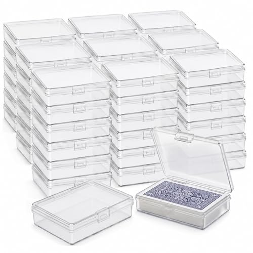24 Pack Card Deck Box, Clear Plastic Playing Card Case, 1.2mm Thick Snap-Tight Card Storage Box for Standard Playing Cards, Game Cards and Small Parts, 3.8 x 2.7 x 0.82 in - color: 24PCS - 3.8x2.7x0.82 Inch
