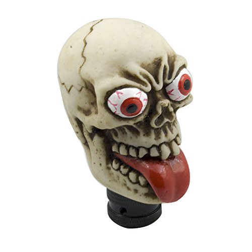 Stick Shift Knob Skull Shifter Knob Red Tongue with Big Eyes Style Skull Manual Automatic Gear Shift Knobs Off-White