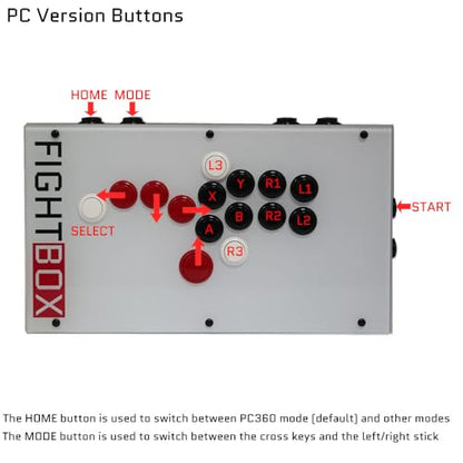 FightBox F10-PC All Button Leverless Arcade Fight Stick Game Controller Compatible With PC/PS3/Switch