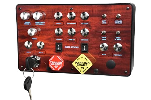 Sim-Panel Classic 2 Button Box for ATS/ETS2 (American Truck Simulator/Euro Truck Simulator) (Premium Woodgrain Finish) - style: Premium Woodgrain Finish