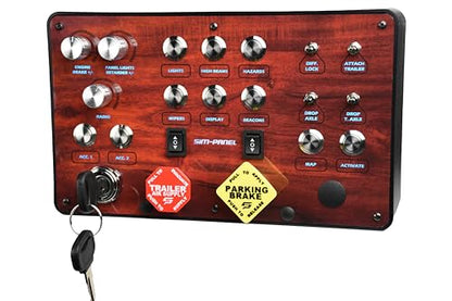 Sim-Panel Classic 2 Button Box for ATS/ETS2 (American Truck Simulator/Euro Truck Simulator) (Premium Woodgrain Finish) - style: Premium Woodgrain Finish