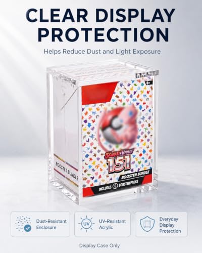3-Pack Booster Bundle Acrylic Case, Original-Height, Not for Taller Boxes | 5mm clear acrylic, 3.4 x 2.6 x 4.3 in interior, Magnetic lid, Not for Perfect Order, Ascended Heroes or Chaos Rising - size: (3-Pack)Booster Bundle Case