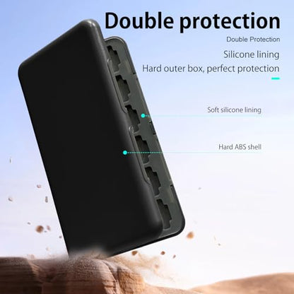 ONETIAOLONG Switch Game Case Holder for Switch 2 & OLED & Lite with 48 Cartridge Slots and 96 Micro SD Card Storage with Magnetic Closure,Protective Hard Shell and Soft Lining for Easy carrying - color: Black, style: 48-slots