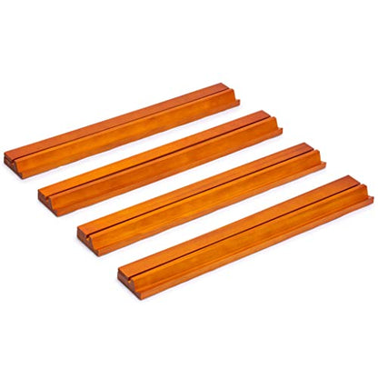 Yellow Mountain Imports 18-Inch Dark Pine Wooden Mahjong Game Racks with Built-in Pushers - Set of 4 - color: Dark Pine