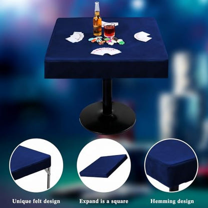 Frienda Game Table Cover Felt Game Tablecover Folding Tablecloth for Card for Playing Poker Cards Mahjong Puzzles Board Games, Table Not Included(Blue,34 x 34 x 4 Inch) - color: Blue