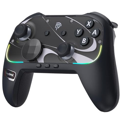 EasySMX S10 Elite Wireless Controller for Switch 2 with One-Key Wake-Up | Hall Effect Anti-Drift Joysticks, Programmable Buttons, HD Rumble, Motion Control and NFC, Multi-platform Controllers - color: black