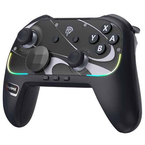 EasySMX S10 Elite Wireless Controller for Switch 2 with One-Key Wake-Up | Hall Effect Anti-Drift Joysticks, Programmable Buttons, HD Rumble, Motion Control and NFC, Multi-platform Controllers - color: black