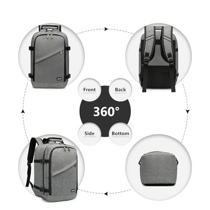Kono Carry on Backpack, Airline Approved Under Seat Travel Backpack - color: Grey, size: Large