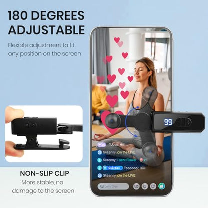 Shker Recharge Auto Clicker for TikTok,iPhone iPad Apps,Game,Live(Black) | 107 Adjustable Speeds,Fast Click Simulation Finger Continuous Click