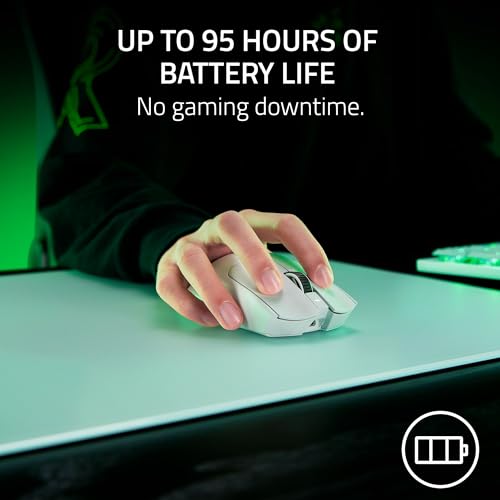 Razer Viper V3 Pro Wireless Esports Gaming Mouse: Symmetrical - 55g Lightweight - 8K Polling - 35K DPI Optical Sensor - Gen3 Optical Switches - 8 Programmable Buttons - 95 Hr Battery - White - color: White, style: 8000 Hz Polling
