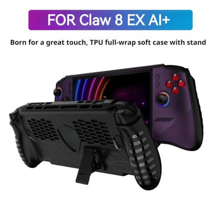TEHAOUU TPU Protective Case, Compatible with MSI Claw 8 EX AI+ Handheld Game Console, Built-In Kickstand Cover, Game Console Shell for Desktop & Portable Gaming
