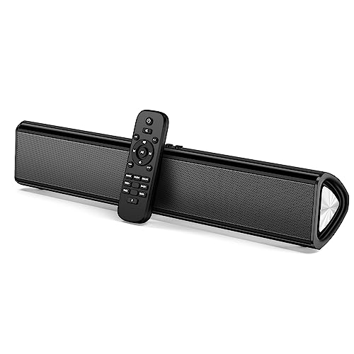 OFFSIR 50W 2.0CH Sound Bar for Smart TV with Bluetooth 5.0 | Optical, coaxial, AUX, USB inputs. 3 EQ modes, adjustable bass/treble. Compact size for TV, PC, gaming, dorm