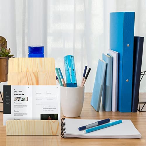 DOSTATNI 3 Tier Pine Wood Pamphlet Display Stand Brochure Holder 6 x 9 Literature Stand Postcard Holder Display Stand Flyer Holder Magazine Rack for Pamphlet Magazine Booklets Menu