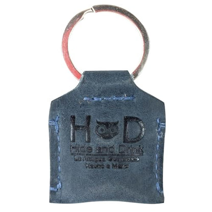 Rustic Leather Switch Cartridge Game Keychain/SD Card/Guitar Pick Holder Handmade by Hide & Drink (Slate Blue) - color: Slate Blue