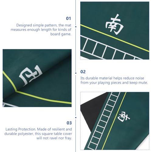 Alasum Mahjong Table Mat Thick Felt Game Mat with Non-Slip Backing Square Table Cover 30.70X30.70 Inch Noise Reduction Board Game for Mahjong Dominoes Poker