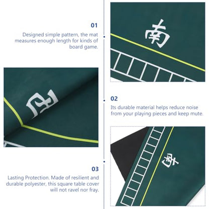Alasum Mahjong Table Mat Thick Felt Game Mat with Non-Slip Backing Square Table Cover 30.70X30.70 Inch Noise Reduction Board Game for Mahjong Dominoes Poker