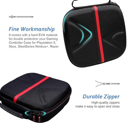 XANAD 2-in-1 Controller Case for Xbox/Playstation/Nintendo Switch/PowerA/ELISWEEN/GameSir/Diswoe/TIANHOO Wireless Controller - Hard Travel Protective Carrying Storage Bag(Black) - color: Black 2-in-1