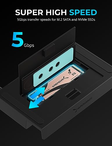 SABRENT Docking Station Compatible with Steam Deck, 7-in-1 Dock with M.2 SSD Slot, HDMI 2.0 4K@60Hz, Gigabit Ethernet, Dual USB-A 3.2 and Single USB 2.0 Ports with 90W USB-C Charging Port - size: Dock with M.2 Slot