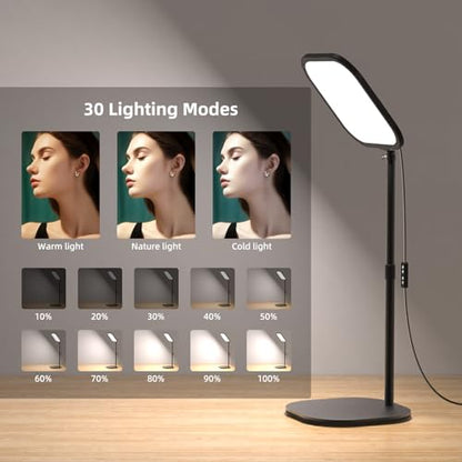 ALTSON 10in Zoom Lighting for Computer, Full-Screen LED Video Conference Light, Desk Ring Light with Stand and Phone Holder for Video Call, Webcam, Home Office, Podcast, Online Meeting, Live Streaming