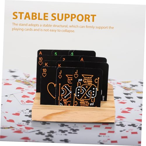 Kisangel Stylish Wooden Playing Card Holder for Easy Viewing Game Card Rack Poker Storage Compact Design