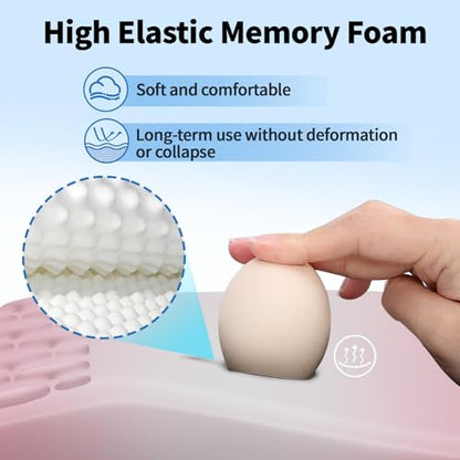 YIWEI Ergonomic Mouse Pad with Wrist Rest for Carpal Tunnel Pain Relief | Memory Foam Wrist Support,Non-Slip Rubber Base, Keyboard Computer Mousepad,Lycra Cloth Surface,Gaming Home Office - color: Gradient Pink