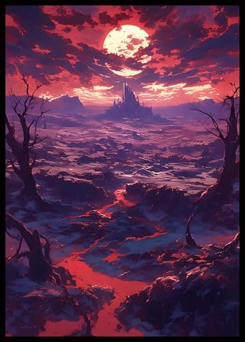 MTG Card Sleeves - Badland(Black Red) - Fantasy Dual Lands Series - Ultra Clear Front & Matte Finish Back, 100 Count Standard Size TCG Art Sleeves for Magic The Gathering - color: Badland(black Red)