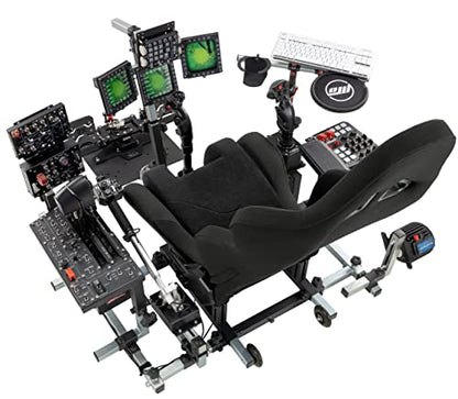 SimFab Modular Flight Simulator Cockpit For Combat Simulation. DCS Edition. Compatible With Thrustmaster Warthog, WinWing, VirPil, VKB And Alike Controls. Upgradable To General Aviation, Space Sim Or Sim Racing. (black seat) - color: black seat