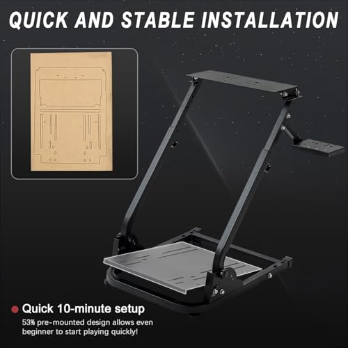 Marada G29 Racing Wheel Stand Adjustable Fit for Logitech G920 G923, for Thrustmaster T128X T300 RS GT, for PXN V9 Foldable Entry-Level Racing Stand without Handbrake Pedal Steering Wheel